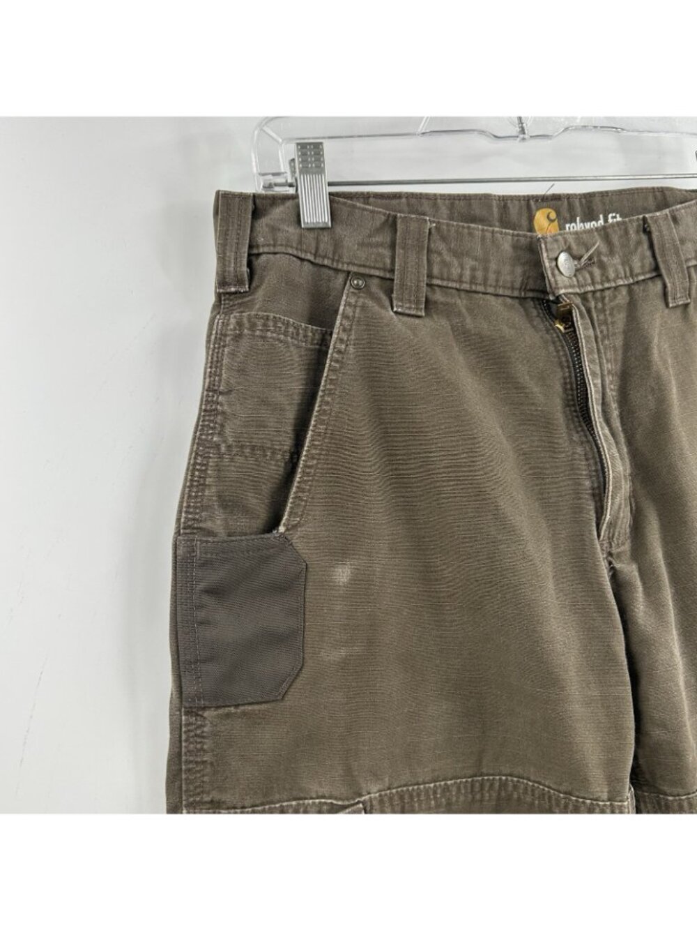 Carhartt B342 DFE Mens 32x32 Ripstop Double Front Knee Utility Cargo Pants Brown - Picture 14 of 16